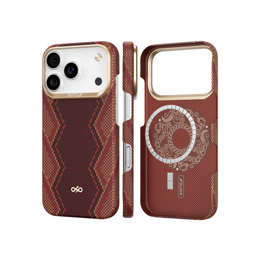 Raptic Aramid Fiber Skin-Bionic Magsafe Case for iPhone 17 Pro - Snake