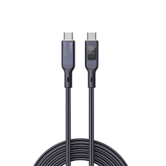Aukey 1m Nylon Braided USB-C to USB-C Cable with LCD Display- Black