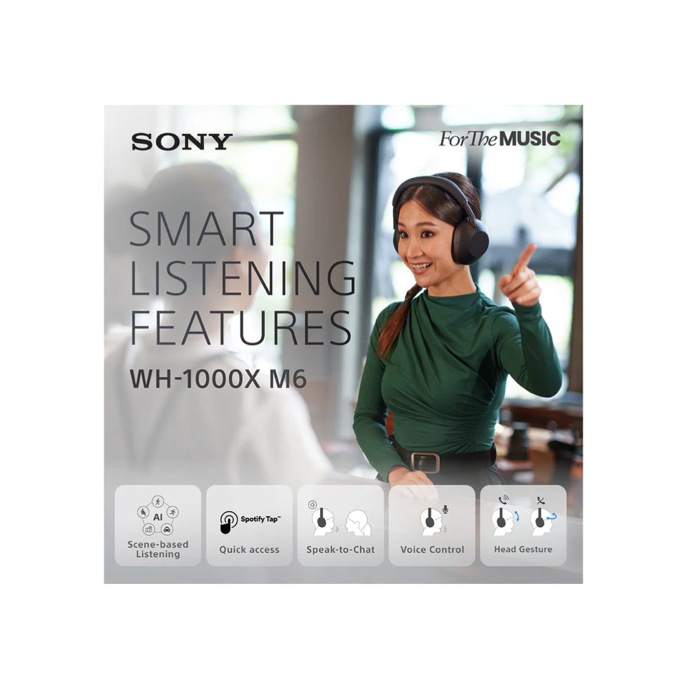 Sony WH-1000XM6 Wireless Noise Cancelling Headphones Black (WH1000XM6/BME)