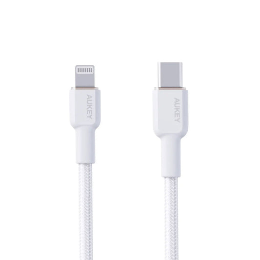 Aukey CB-KCL2 Circlet CL Aramid Fiber Core USB-C to Lighting Cable Type C PD Cable - White