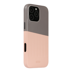 Alto Herring Leather Magnetic Case iPhone 16 Pro Max - Cement / Pink