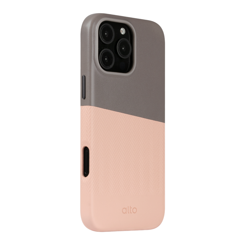 Alto Herring Leather Magnetic Case iPhone 16 Pro Max - Cement / Pink