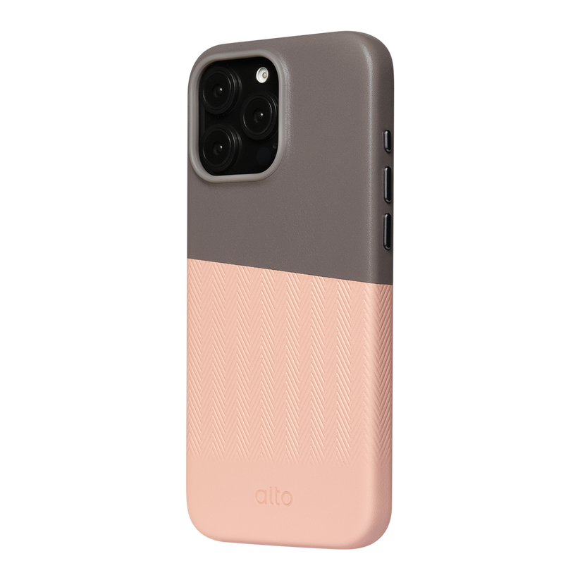 Alto Herring Leather Magnetic Case iPhone 16 Pro Max - Cement / Pink