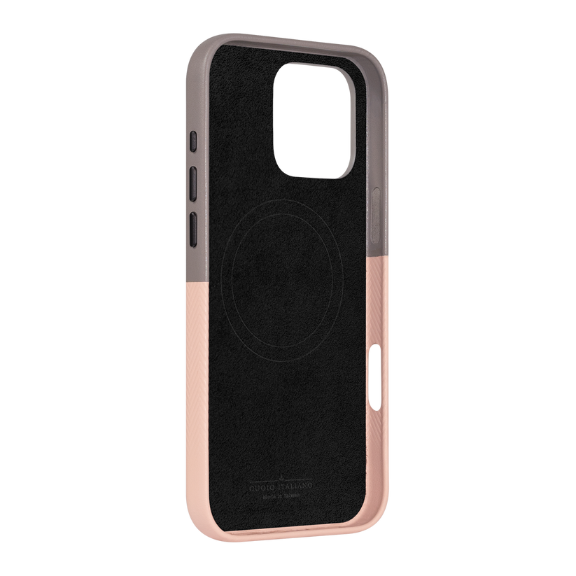 Alto Herring Leather Magnetic Case iPhone 16 Pro Max - Cement / Pink