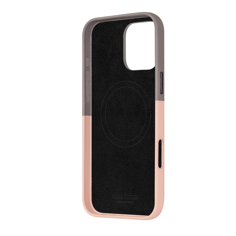 Alto Herring Leather Magnetic Case iPhone 16 Pro Max - Cement / Pink