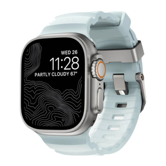 Nomad Apple Watch 49/45/44/42mm (Series SE/Ultra/9/8/7/6/5/4/3/2) Rocky Point BandIcy Blue Glow