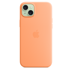 iPhone 15 Plus Silicone Case with MagSafe - Orange Sorbet