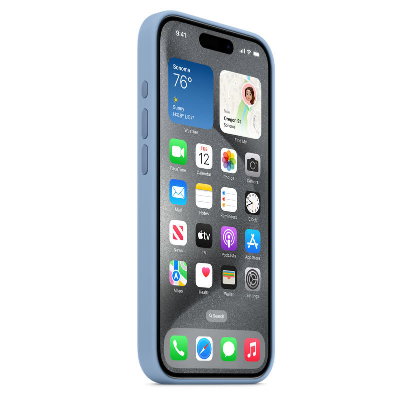 iPhone 15 Pro Silicone Case with MagSafe - Winter Blue