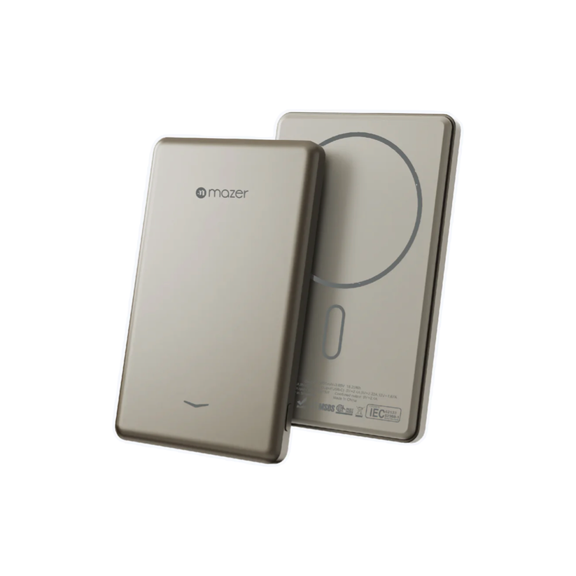 Mazer MagAir19 5000mAh Ultra Slim Magnetic Wireless Power Bank - Titanium