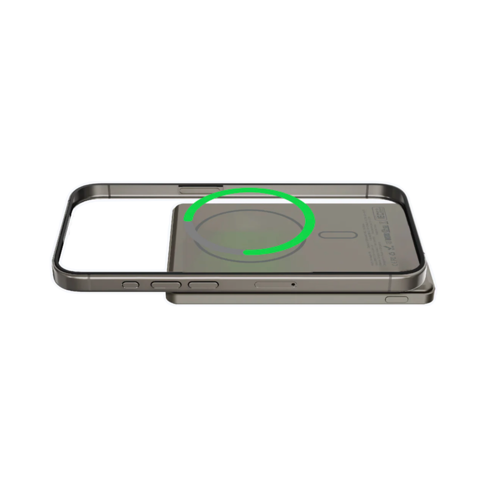 Mazer MagAir19 5000mAh Ultra Slim Magnetic Wireless Power Bank - Titanium