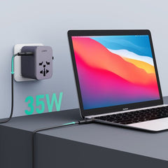 Aukey PA-TA07A 35W Travel Mate Universal Adapter - Blue