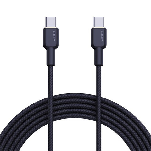 Aukey 1m Nylon Braided USB-C to USB-C Cable - Black