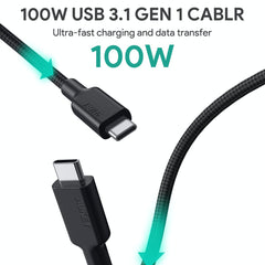 Aukey CB-CD21 Gen2 E Marker 100W USB 3.1 USB Type C To Type C Nylon Braided Cable