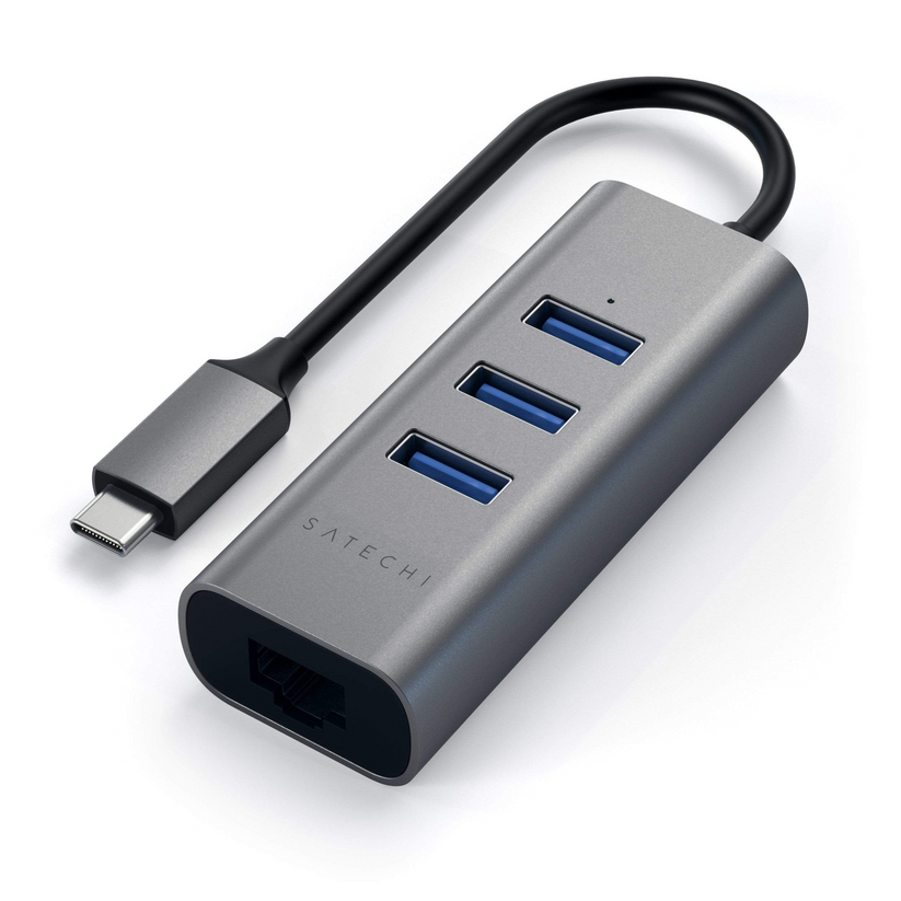 Satechi Type-C 2-in-1 3 Port USB 3.0 Hub with Ethernet - Space Grey