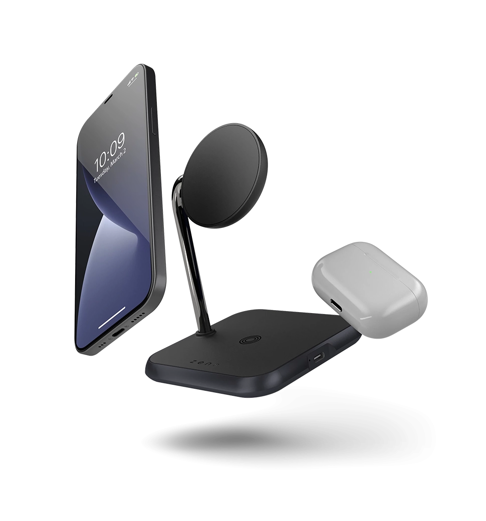 Zens 3-In-1 Magnetic Wireless Charger - Black