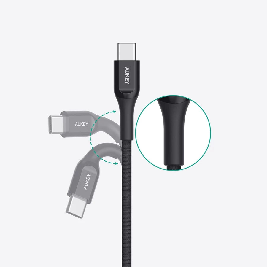 Aukey CB-AKC3 USB C To USB C 60W PD Quick Charge Kevlar Cable - 1.2M