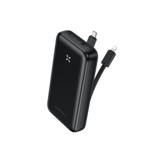 ALPHA 10000mAh powerbank with build-in Type C and Lightning Cable - Black (ALP10-05PD (W1119)