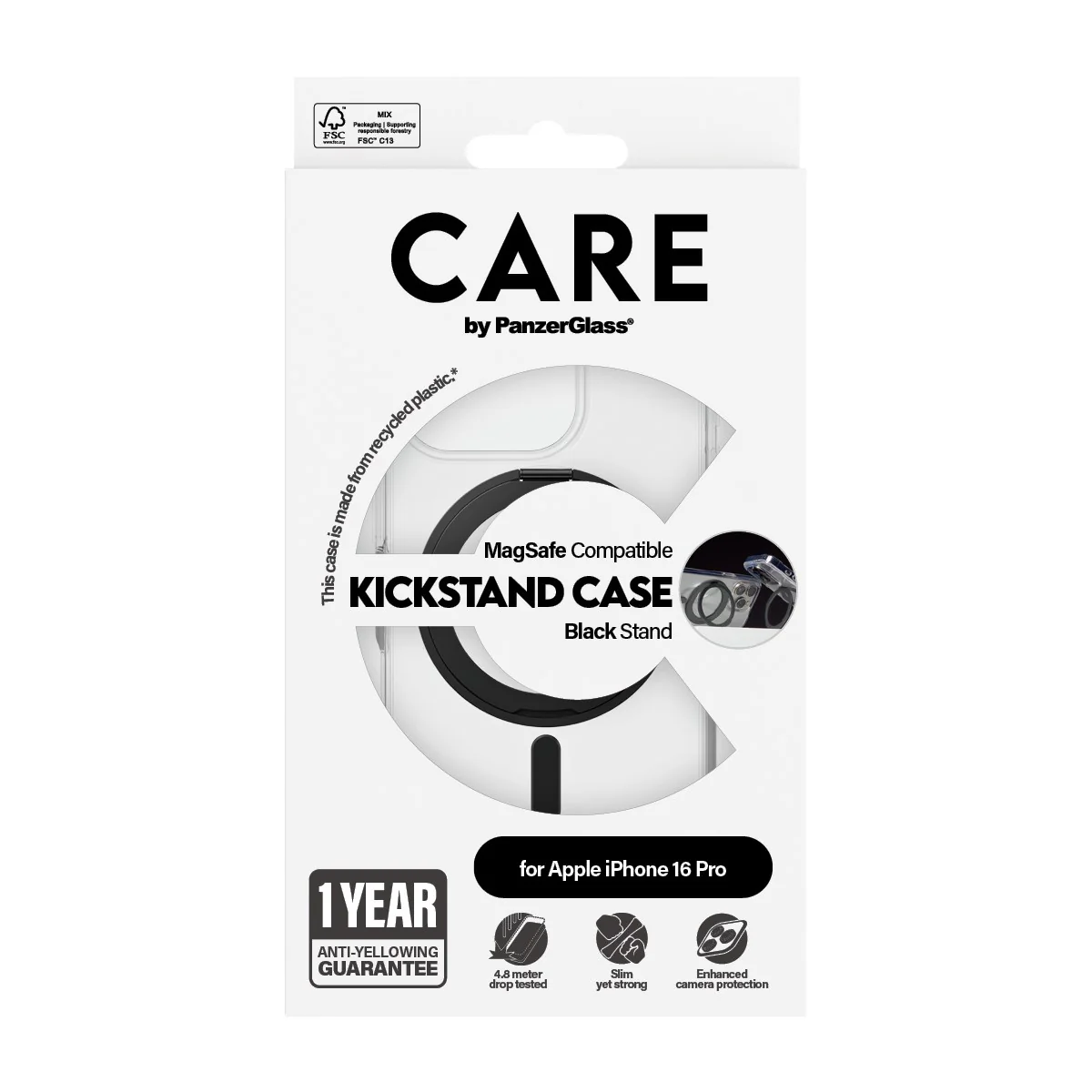 CARE by PanzerGlass® Case Feature Black Kickstand & MagSafe iPhone 16 Pro