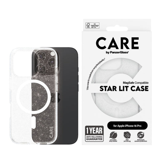 CARE by PanzerGlass® Case Flagship Star Lit w. White MagSafe iPhone 16 Pro