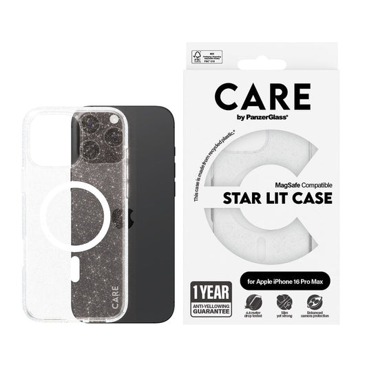 CARE by PanzerGlass® Case Flagship Star Lit w. White MagSafe iPhone 16 Pro Max