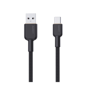 Aukey 1.8m Nylon Braided USB-A to USB-C Cable - Black