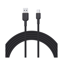 Aukey 1.8m Nylon Braided USB-A to USB-C Cable - Black