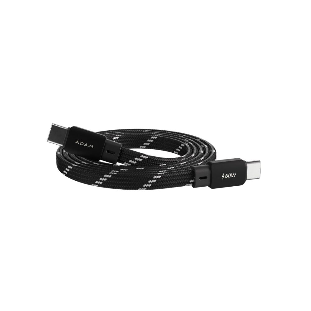 ADAM elements CASA MF100 USB-C to USB-C 60W Magnetic Charging Cable 100cm (Black) (Flat)
