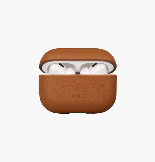 Uniq Terra Genuine Leather Airpods Pro 2nd Gen (2022) Case - Toffee Brown (Toffee Brown)