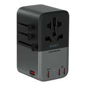 Aukey PA-TA09A 100W Travel Mate GaN Universal Adapter With USB ports - Grey