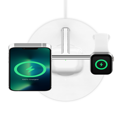Belkin BOOST CHARGE PRO 3-in-1 Wireless Charging Stand with MagSafe (White)