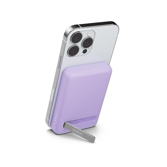 Belkin BOOST CHARGE Magnetic Wireless + Stand Power Bank, Purple 5000mAh