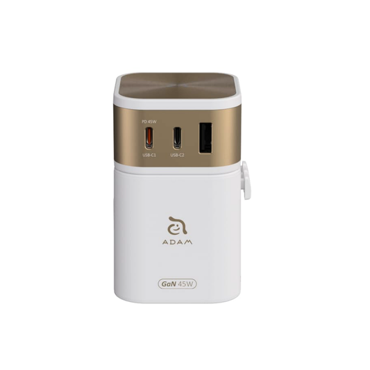 ADAM elements T45 45W Universal Travel Adapter Charger - White