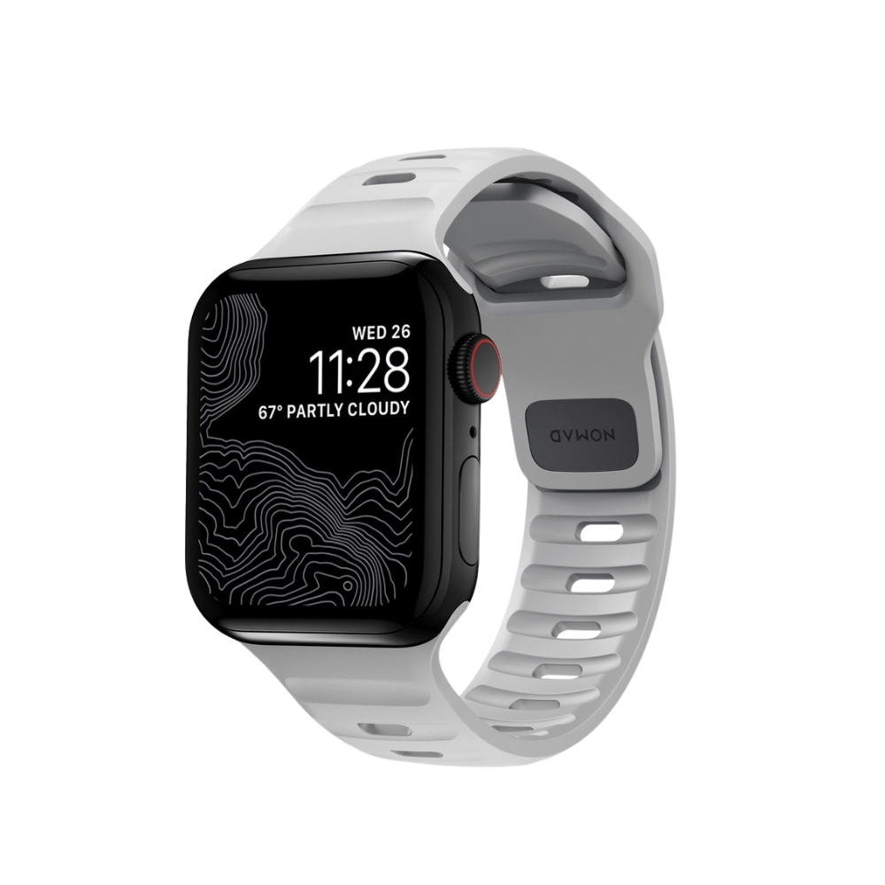 Nomad Sport Strap (Version 2) - Apple Watch 41/40/38mm (Series SE/7/6/5/4/3/2) | Lunar Gray