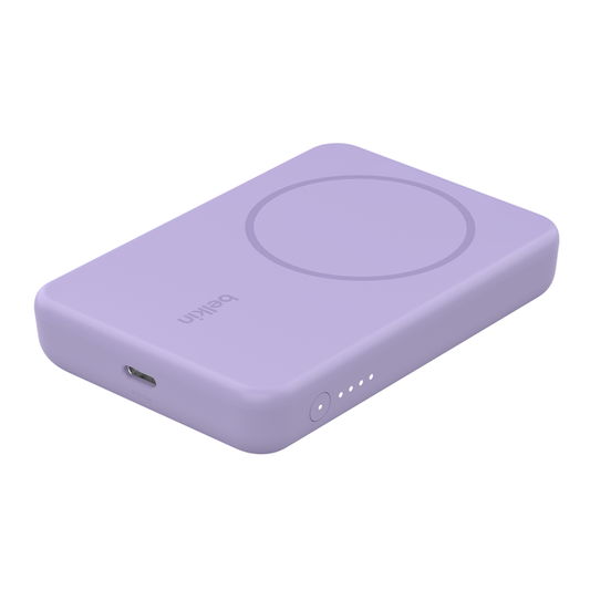 Belkin BOOST CHARGE Magnetic Wireless + Stand Power Bank, Purple 5000mAh