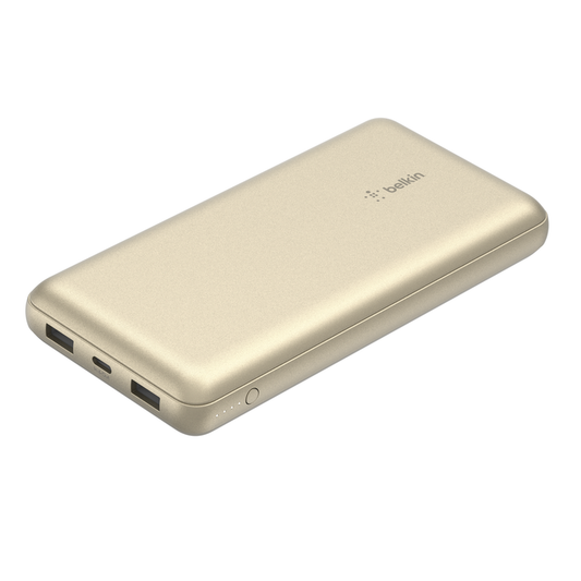 Belkin 20K POWER BANK, USB-A & C 15W, GOLD