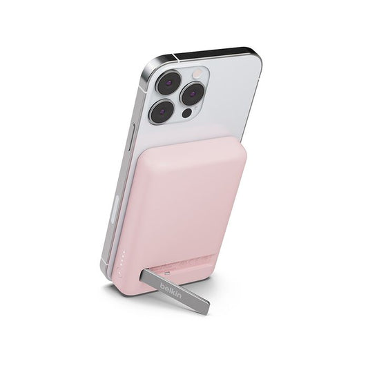 Belkin BOOST CHARGE Magnetic Wireless + Stand Power Bank, Pink 5000mAh