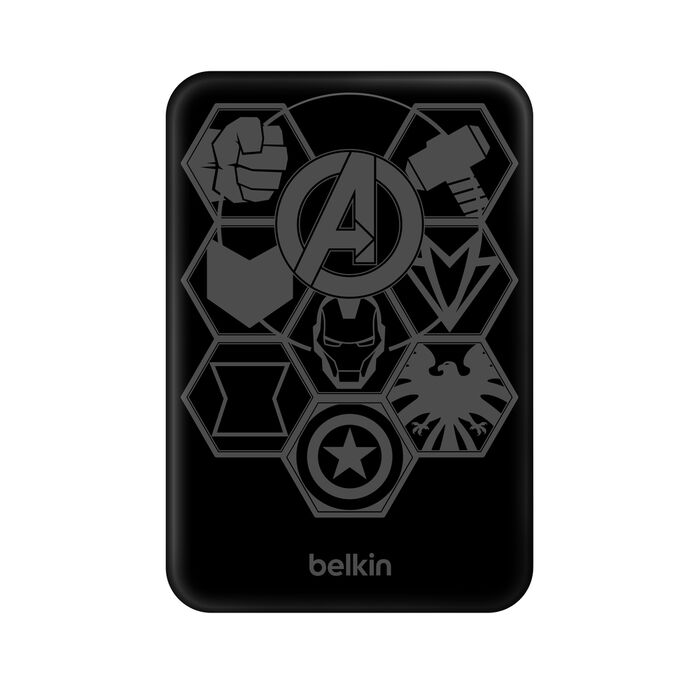 Belkin 5K Magnetic Wireless Power bank+Kickstand - Black/Ironman