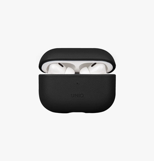 Uniq Terra Genuine Leather Airpods Pro 2nd Gen (2022) Case - Dallas Black (Dallas Black)