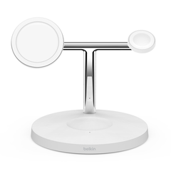 Belkin BOOST CHARGE PRO 3-in-1 Wireless Charging Stand with MagSafe (White)