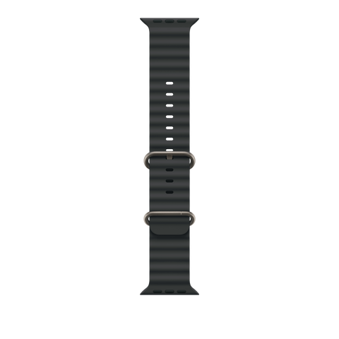 49mm Black Ocean Band - Natural Titanium Finish