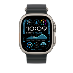 49mm Black Ocean Band - Natural Titanium Finish