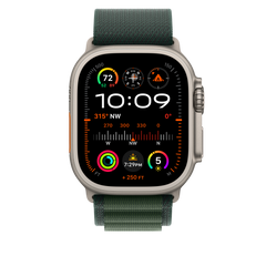 49mm Dark Green Alpine Loop - Large - Natural Titanium Finish