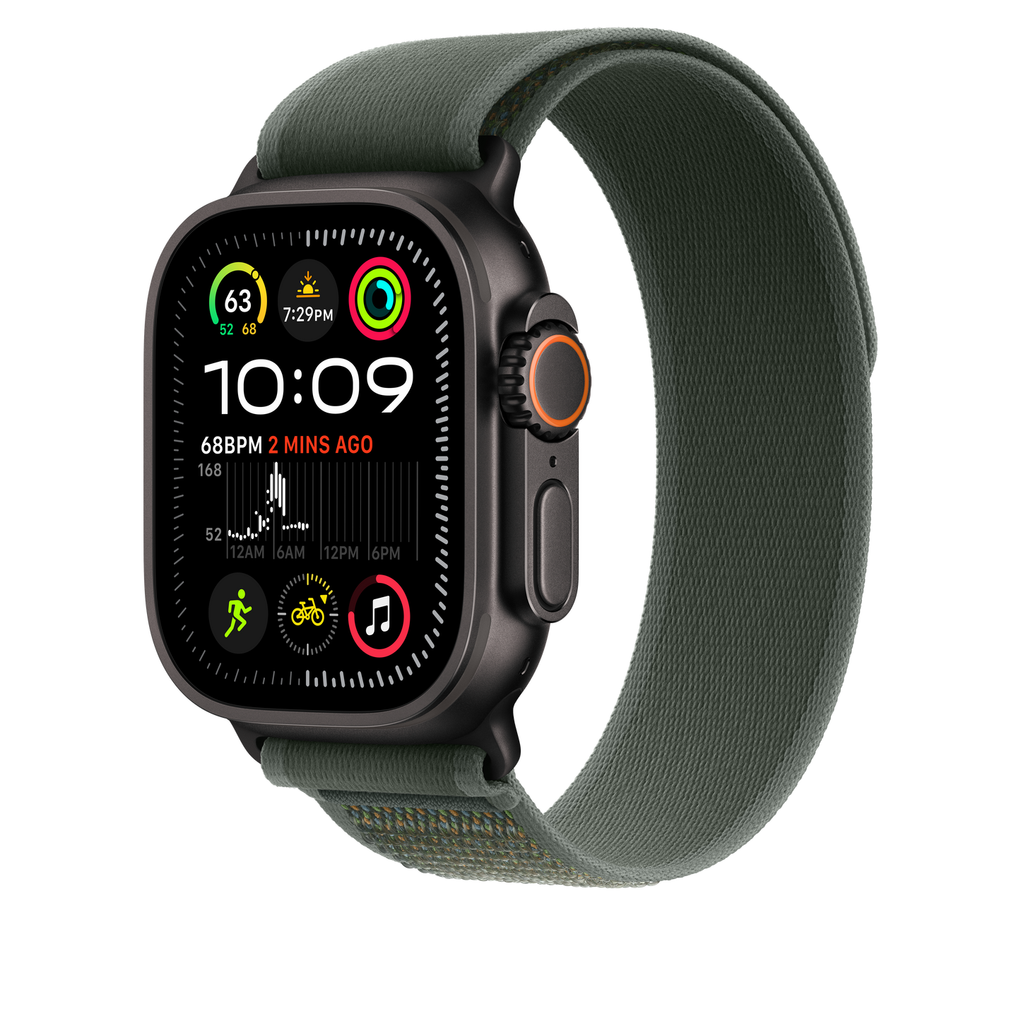 49mm Green Trail Loop - S/M - Black Titanium Finish