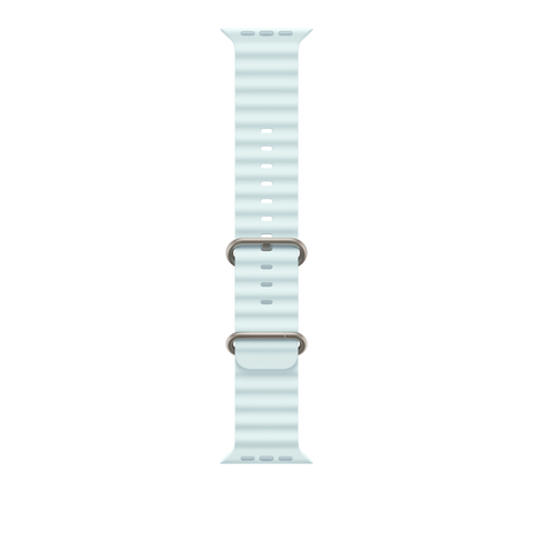 49mm Ice Blue Ocean Band - Natural Titanium Finish