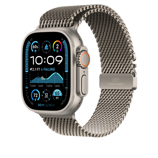 49mm Natural Titanium Milanese Loop - Medium