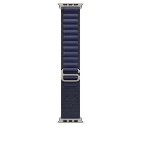 49mm Navy Alpine Loop - Large - Natural Titanium Finish