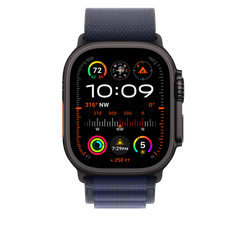 49mm Navy Alpine Loop - Medium - Black Titanium Finish