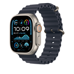 49mm Navy Ocean Band Extension - Natural Titanium Finish