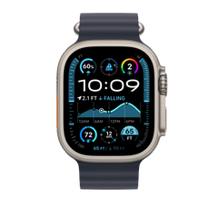 49mm Navy Ocean Band Extension - Natural Titanium Finish