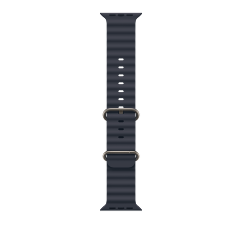 49mm Navy Ocean Band - Natural Titanium Finish